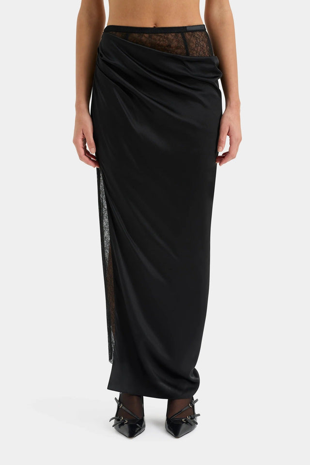 Sir the Label Dunya Draped Skirt & Bralette Set Black Size 0/ AU 6 - 6 / Black - Outfit Sets