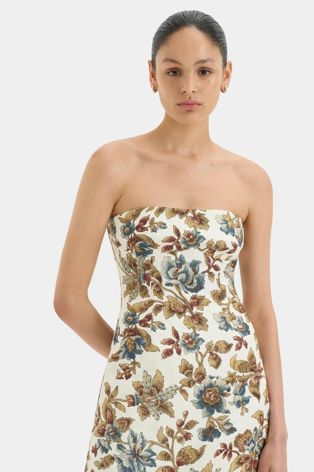 Sir The Label Eleanora Column Midi Dress in Viola Print - Dresses