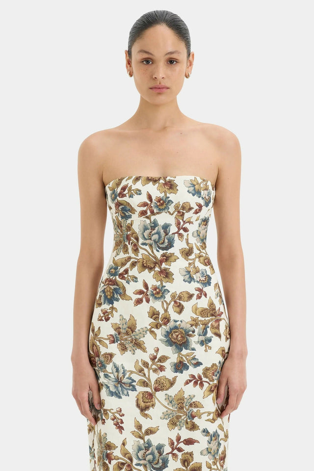 Sir The Label the Eleanora Column Midi Dress Viola Floral Print Size 2 / AU 10 - 10 / Floral - Dresses