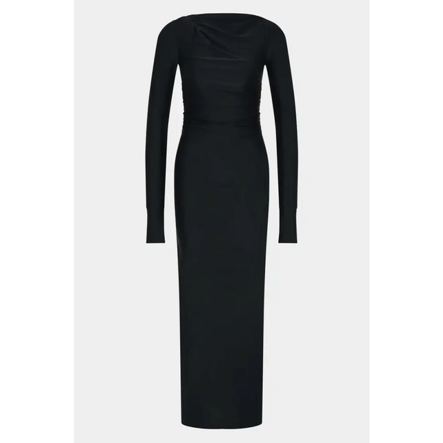 Sir The Label Elm Long Sleeve Midi Dress in Black Size - Dresses