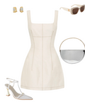 Sir The Label Emilia Corset Mini Dress in Natural - Dresses