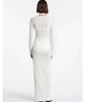 Sir The Label Emmeline Halter Long Sleeve Dress - 6 / White - Dresses