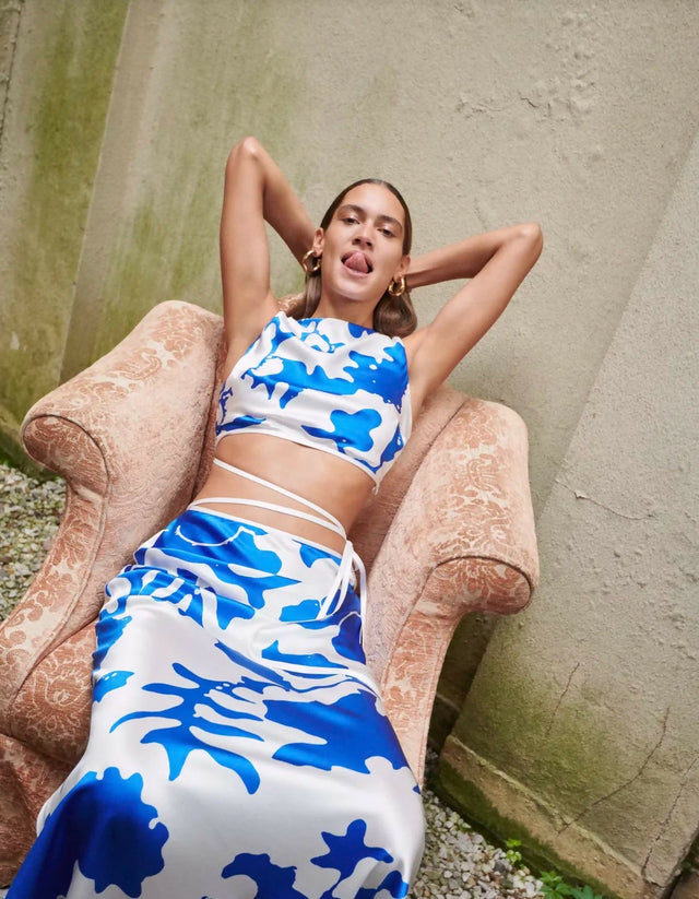 Sir The Label Esme Deconstructed Skirt Set - 4 / Blue - Outfit Sets