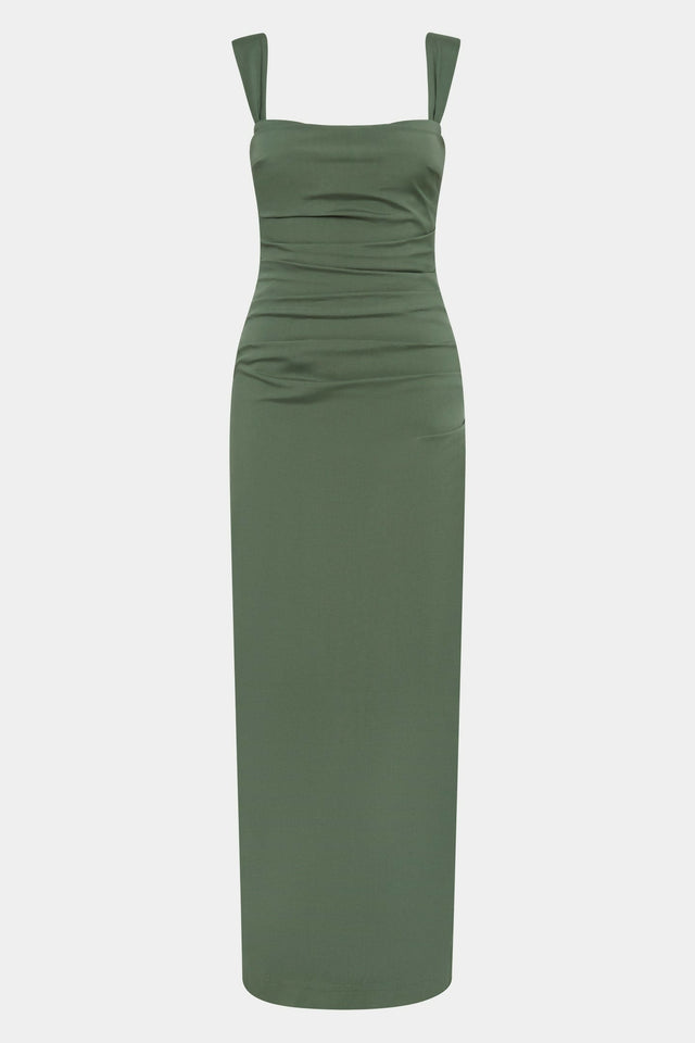 Sir The Label Florent Balconette Gown in Forest Green