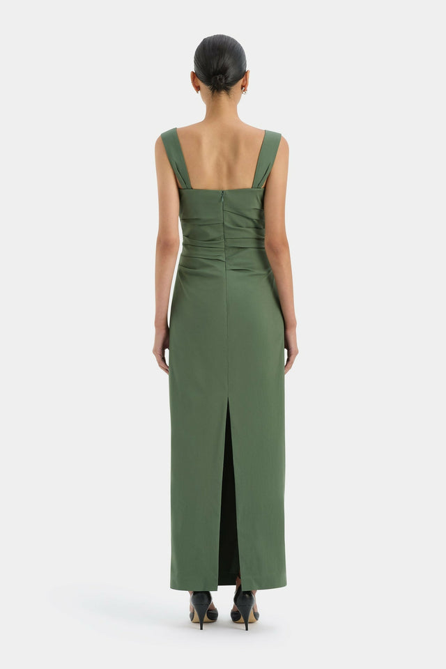 Sir The Label Florent Balconette Gown in Forest Green