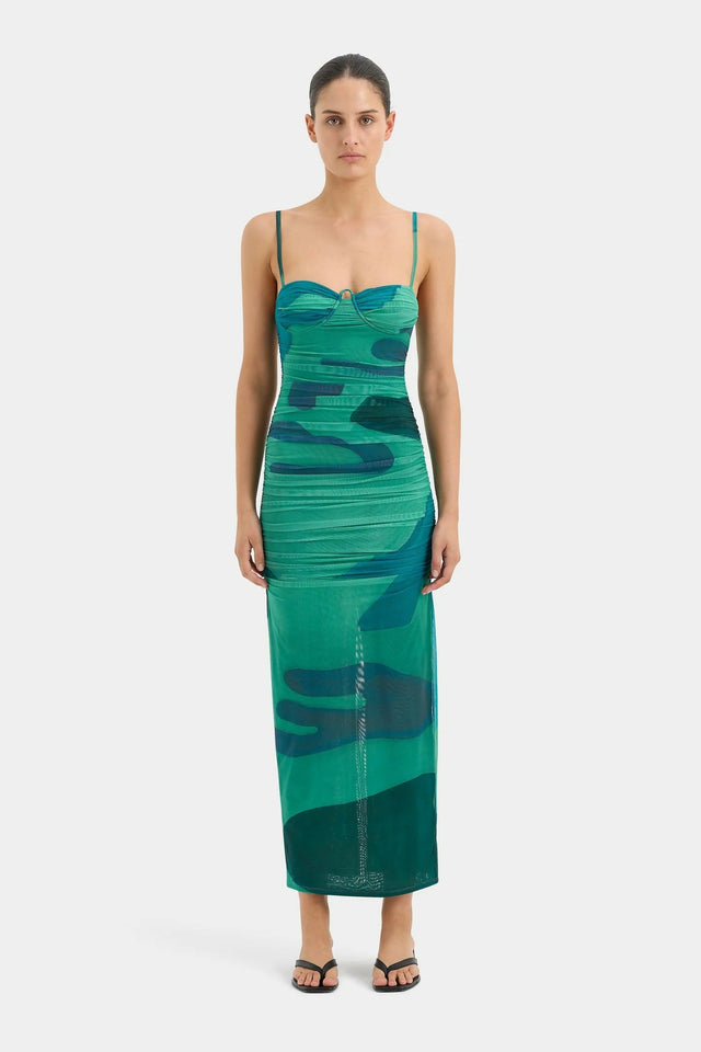 Sir The Label Frankie Gathered Emerald Dress - 4 / Green - Dresses
