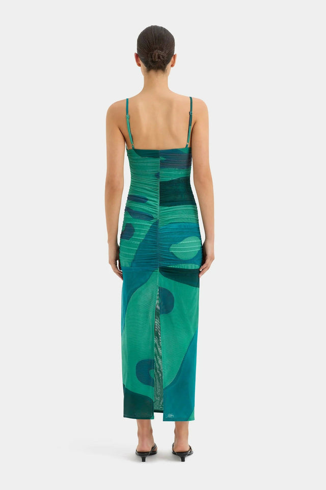Sir the Label Frankie Gathered Midi Dress - 8 / Multi - Dresses