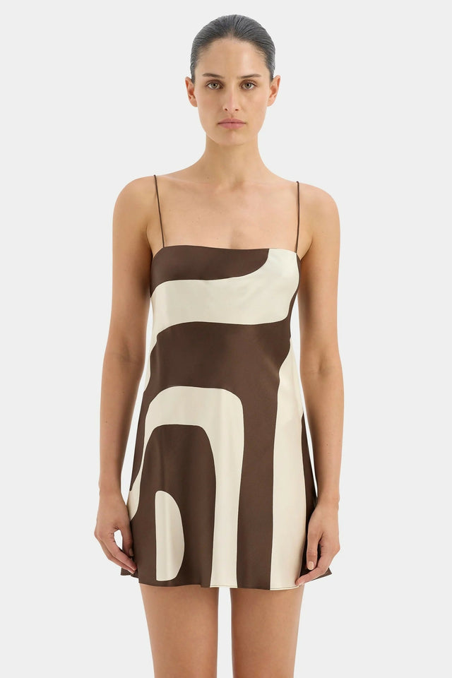 Sir the Label Freddie Slip Mini Dress // Size - 8 / Print - Dresses