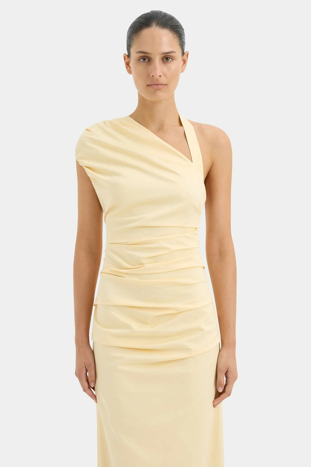 Sir The Label Giacomo Gathered Gown Butter - Dresses