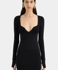 Sir The Label Helena Long Sleeve Midi Dress In Black - 8 / Black - Dresses