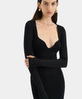 Sir The Label Helena Long Sleeve Midi Dress In Black - 8 / Black - Dresses