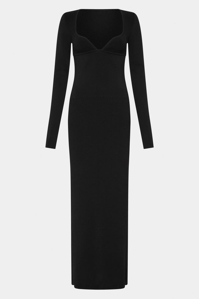 Sir The Label Helena Long Sleeve Midi Dress In Black - 8 / Black - Dresses