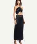Sir The Label Houdini Silk Midi Dress - 10 / Black - Dresses