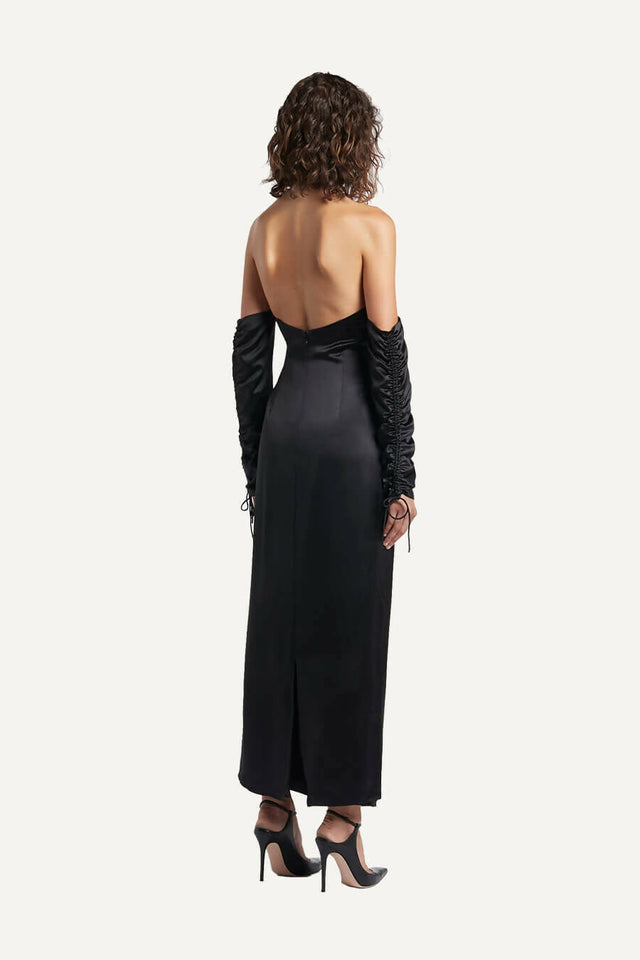Sir The Label Houdini Silk Midi Dress - 8 / Black - Dresses