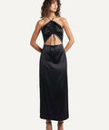 Sir The Label Houdini Silk Midi Dress - 8 / Black - Dresses