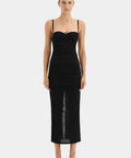 Sir The Label Jacques Gathered Midi Dress Black Size 8/10 - 10 / Black - Dresses