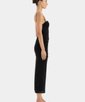 Sir The Label Jacques Gathered Midi Dress in Black - Dresses