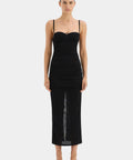 Sir The Label Jacques Gathered Midi Dress in Black - Dresses