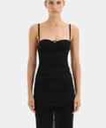 Sir The Label Jacques Gathered Midi Dress in Black - Dresses