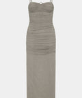 Sir The Label Jacques Gathered Midi Dress in Slate Grey - Dresses