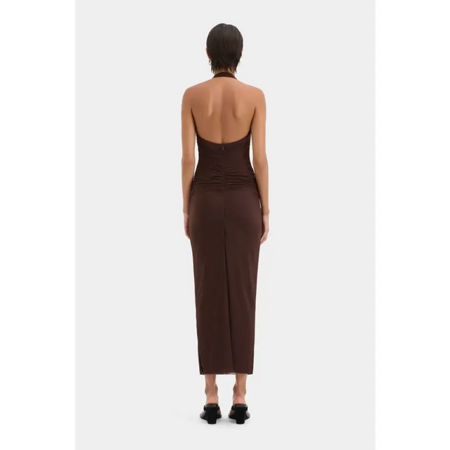 Sir The Label Jacques Knot Midi Dress Chocolate Size 8 - 8 / Brown - Dresses