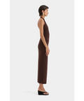 Sir The Label Jacques Knot Midi Dress Chocolate Size 8 - 8 / Brown - Dresses