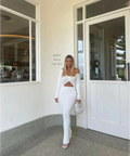 SIR the Label Kelvin Off Shoulder Dress - 6 / Ivory - Dresses