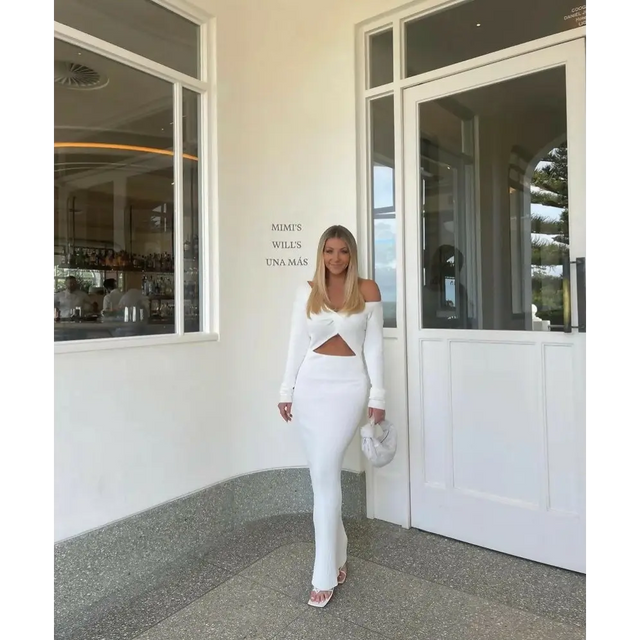 SIR the Label Kelvin Off Shoulder Dress - 6 / Ivory - Dresses