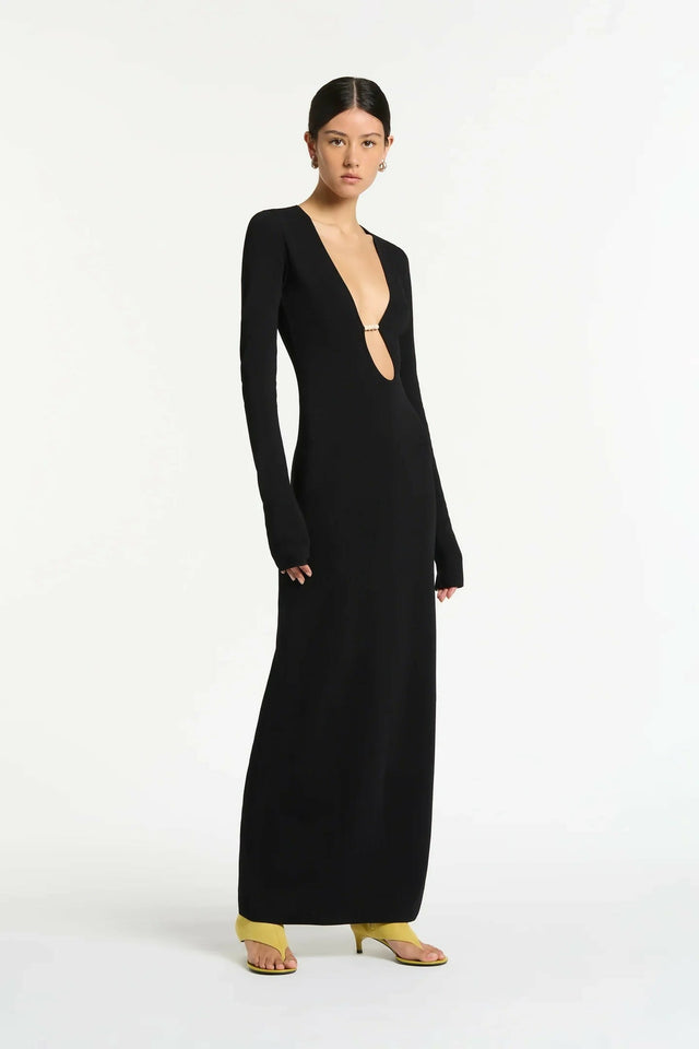 Sir The label Kinetic Bead Midi Dress - 6 / Black - Dresses