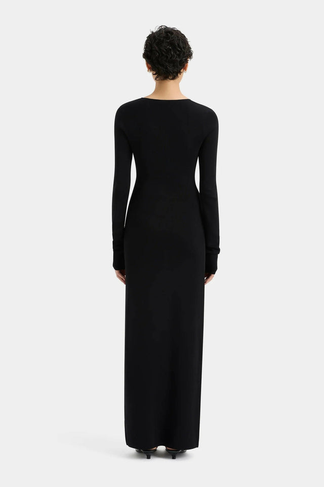 Sir the Label Kinetic Beaded Long Sleeve Maxi Dress - 8 / Black - Dresses