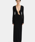 Sir the Label Kinetic Beaded Long Sleeve Maxi Dress - 8 / Black - Dresses