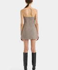 Sir The Label Leonardo Pleated Mini Dress - 6 / Gray - Dresses