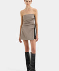 Sir The Label Leonardo Pleated Mini Dress - 6 / Gray - Dresses
