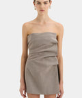 Sir The Label Leonardo Pleated Mini Dress - 6 / Gray - Dresses