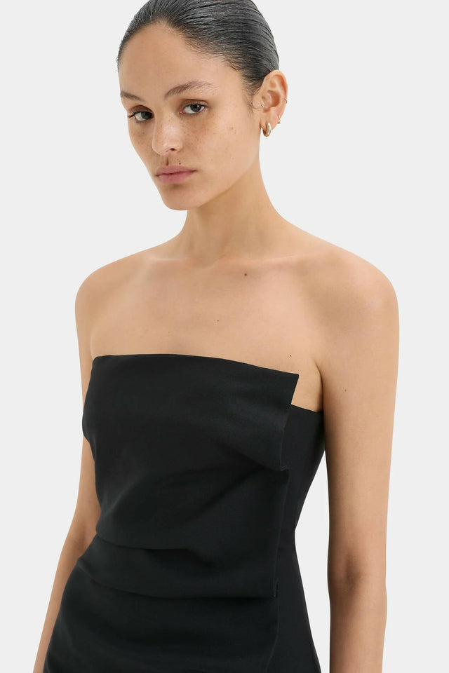 Sir The Label Leonardo Pleated Mini Dress in Black - Dresses