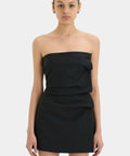 Sir The Label Leonardo Pleated Mini Dress in Black - Dresses
