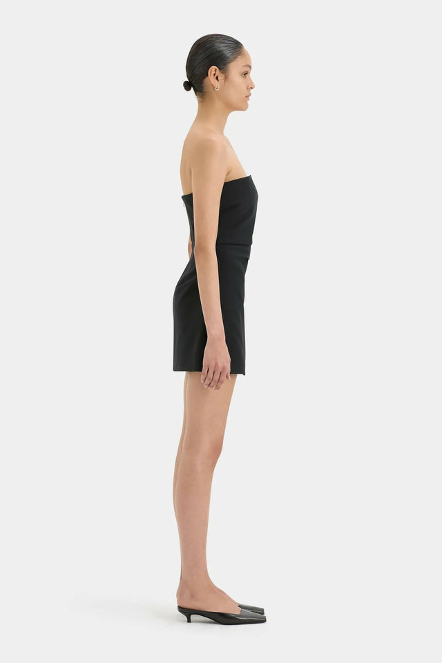 Sir The Label Leonardo Pleated Mini Dress in Black - Dresses