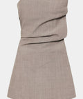 Sir The Label Leonardo Pleated Mini Dress in Taupe - Dresses