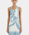 Sir The Label Lilou Halter Mini Dress in Liora Blue - Dresses
