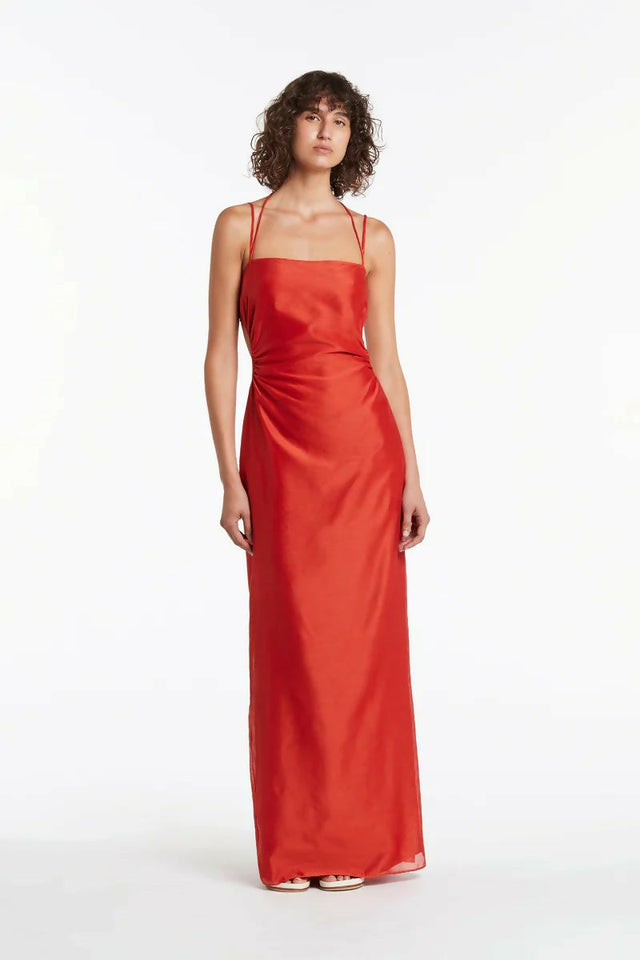 Sir the Label Lucelia Cutout Midi Dress Red - 4 / Red - Dresses