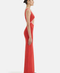SIR - Sir The Label Lupita Shaped Midi Dress In Ruby Red