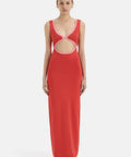 SIR - Sir The Label Lupita Shaped Midi Dress In Ruby Red