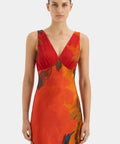 Sir the Label Lush V Neck Dress Wren Print Size AU 8 & 12 - Dresses