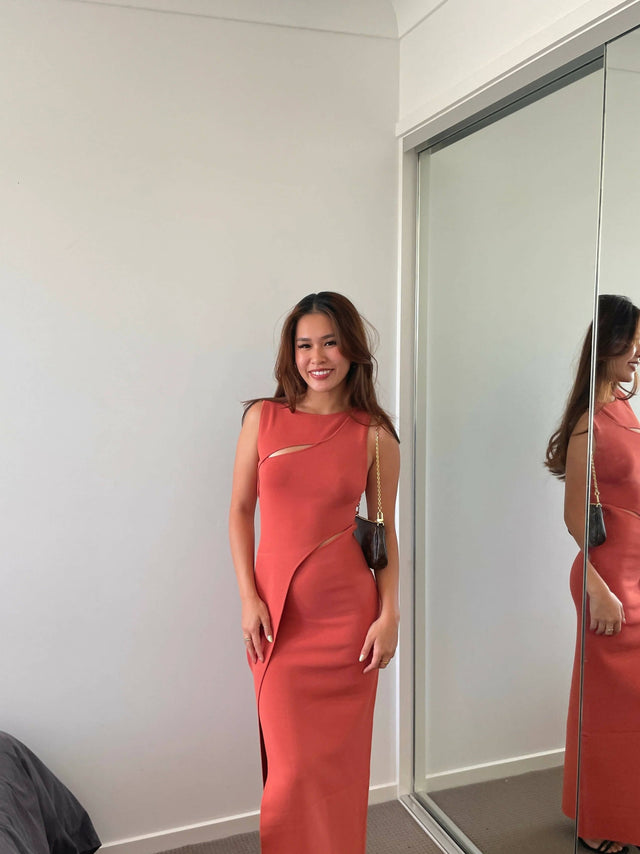 Sir The Label Nadja Maxi Dress in Terracotta - 8 / Terracotta - Dresses