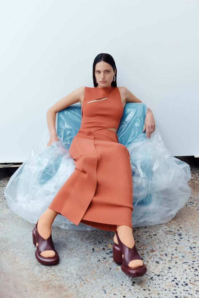 Sir The Label Nadja Maxi Dress in Terracotta - 8 / Terracotta - Dresses