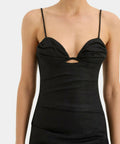 Sir The Label Noemi Balconette Midi Dress Black Size 6 - 6 / Black - Dresses