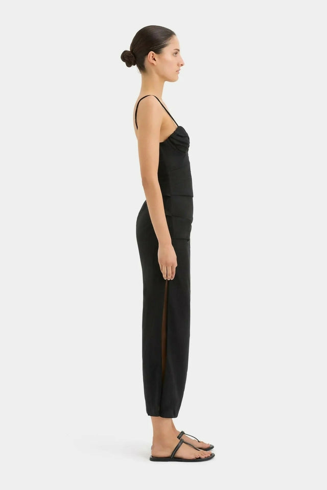 balconette midi dress Sir The Label Noemi Balconette Midi Dress Black Size 6