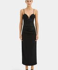 Sir The Label Noemi Balconette Midi Dress Black Size 6 - 6 / Black - Dresses