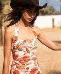 Sir The Label Noemi Halter Midi Dress Desert Wildflower Size 10 - 10 / Floral - Dresses