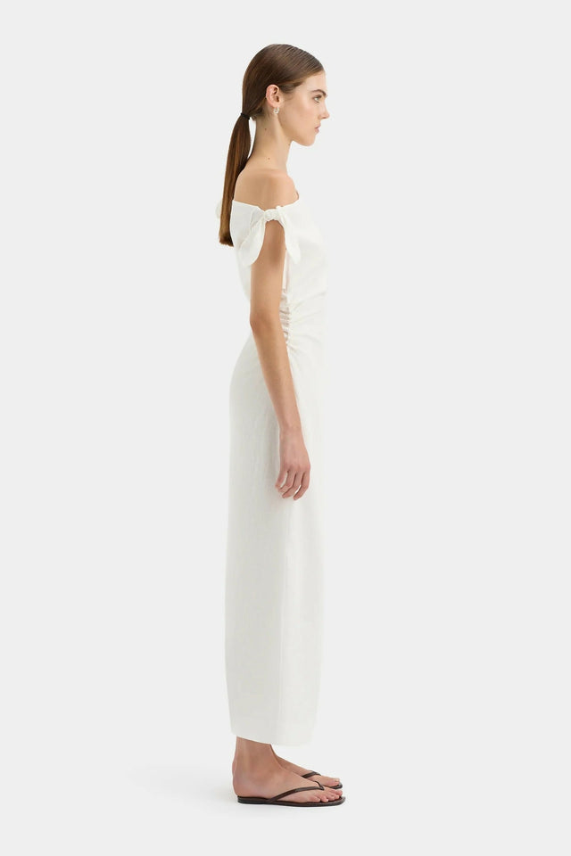 Sir The Label Off Shoulder Bettina Dress Size 12 - 10 / White - Dresses